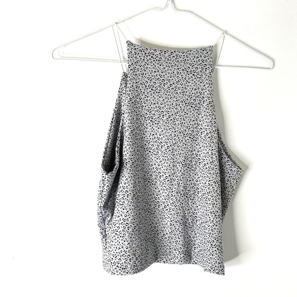 Gaze Grey Animal Print Cropped Halter Tank Top NWT - Picture 4 of 5